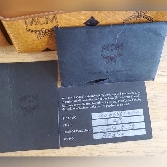 MCM Visetos Satchel in Cognac w/MCM Charm - Picture 8 of 17